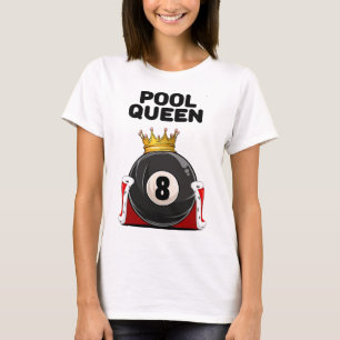 Frauen Pool Shirts für Mädchen Pool Queen White Wo