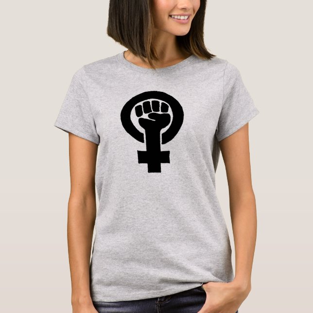 Frauen-Power-feministische Faust (Schwarzes) T-Shirt (Vorderseite)