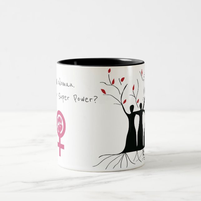 Frauen-Power Zweifarbige Tasse (Mittel)