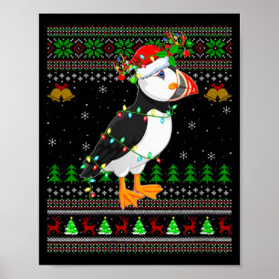 Frauen Puffin Vogel hässliche Weihnachtspullover U Poster