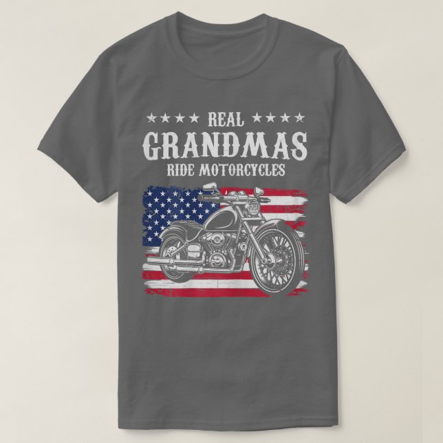 Frauen Real Großmas fahren Motorräder, patriotisch T-Shirt (Design vorne)