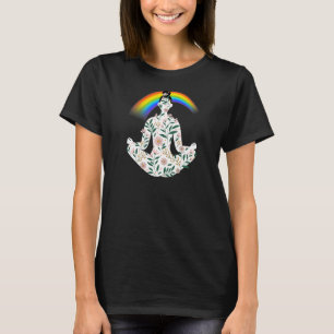 Frauen Regenbogen Grau Yoga 8 T-Shirt