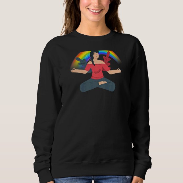 Frauen Regenbogen Lila Yoga Sweatshirt (Vorderseite)