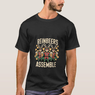 Frauen Reinbeers versammeln lustige Trinkrentier T-Shirt