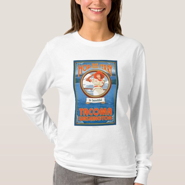 Frauen-Reitfähre - Tacoma, Washington T-Shirt (Vorderseite)