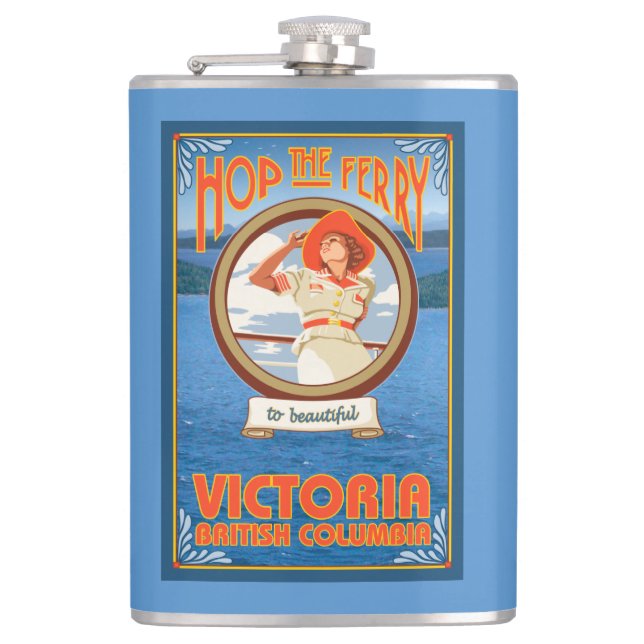 Frauen-Reitfähre - Victoria, BC Kanada Flachmann (Vorderseite)
