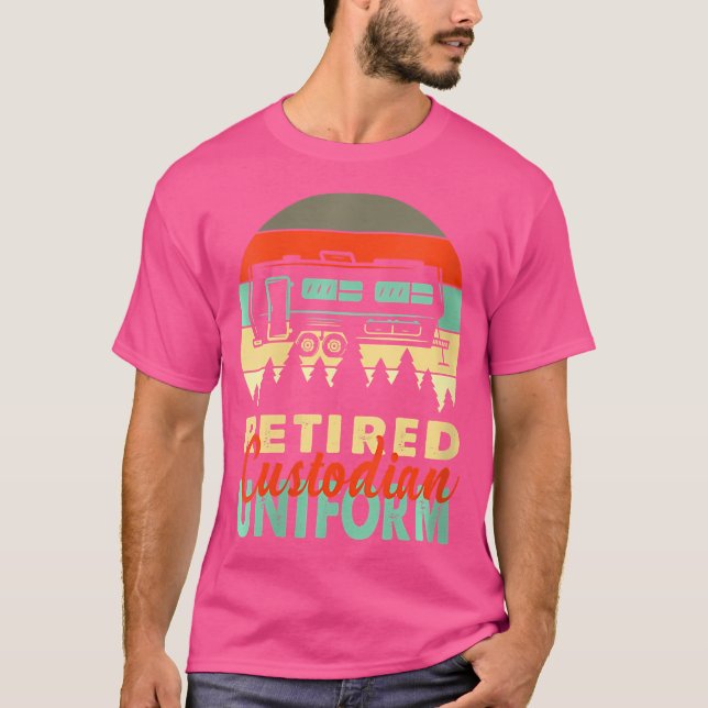Frauen Remüde Custodian Uniform Rv Camping Rereife T-Shirt (Vorderseite)