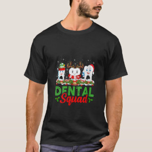 Frauen Rentier-Elfen-Weihnachtsmann-Hut Zähne Dent T-Shirt