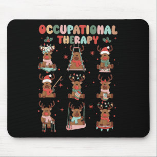 Frauen Retro-Berufskrankentherapie Weihnachtsredee Mousepad
