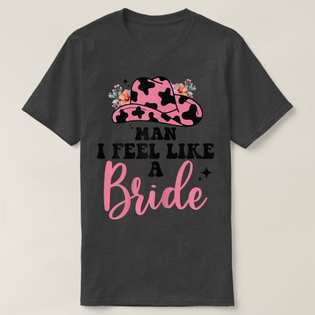 Frauen Retro Cowgirl Junggeselinnen-Abschied Mann  T-Shirt (Design vorne)