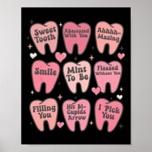 Frauen Retro Dental Zahn Valentinstag Süßigkeiten Poster