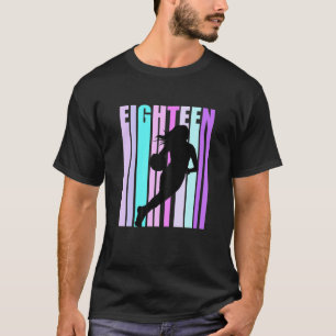 Frauen Retro Girls 18. Geburtstag Basketball Spiel T-Shirt