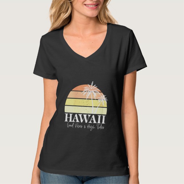 Frauen Retro Hawaii Hawaii Summer Beach Tropical T-Shirt (Vorderseite)