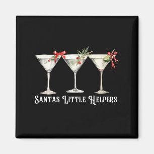 Frauen Retro Lustiger Santas Kleiner Helfer Martin Magnet