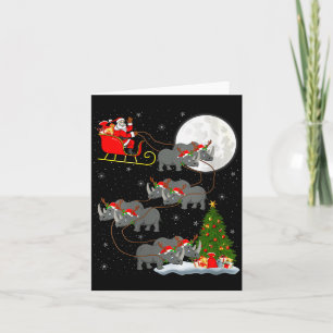 Frauen Rhino Weihnachtsmann Schlitten Fliegend Lus Karte