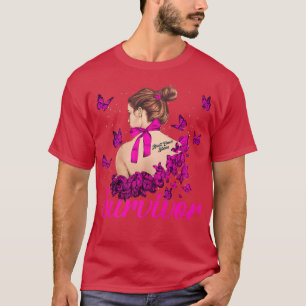 Frauen Ribbon rosa Brustkrebs Überleben Bewusstsei T-Shirt