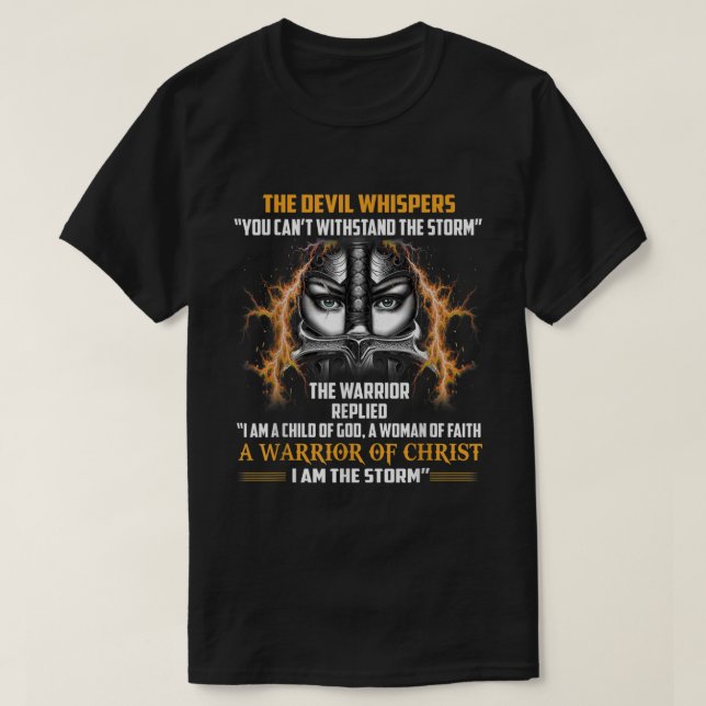 Frauen Ritter Templar Christlicher Krieger Gottes  T-Shirt (Design vorne)