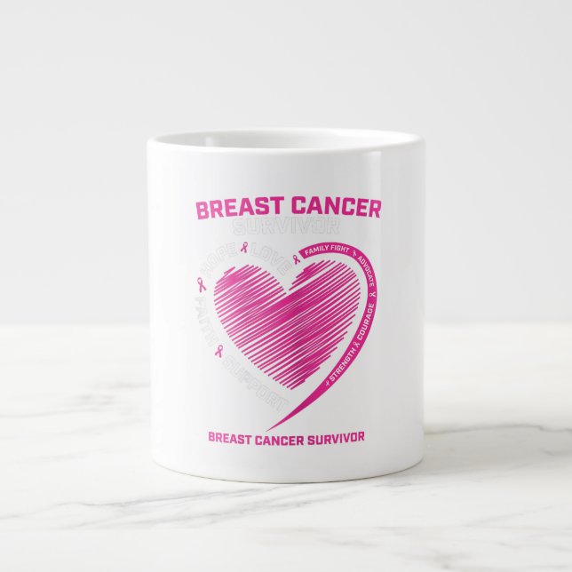 Frauen Rosa Brustkrebs Überlebende geben Frauen Ma Jumbo-Tasse (Vorderseite)