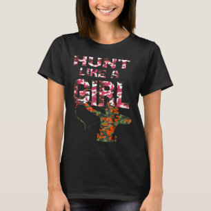 Frauen rosa Camouflage jagen wie ein Mädchen - Jag T-Shirt