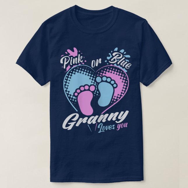 Frauen Rosa oder blaue Granny Lieben Sie Geschlech T-Shirt (Design vorne)