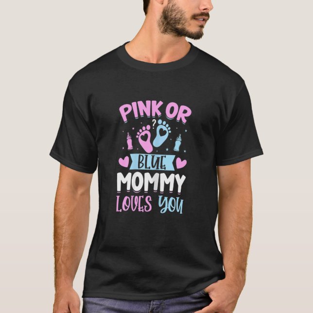 Frauen Rosa oder blaue Mama Lieben Sie Mummy to be T-Shirt (Vorderseite)