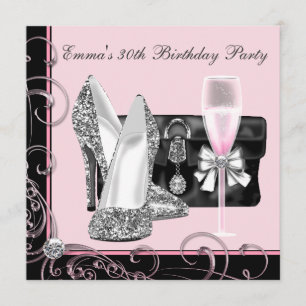 Frauen Rosa Party Einladungen am 30. Geburtstag