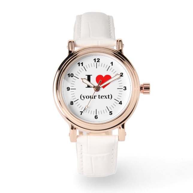Frauen Rose Gold Vintag- Gewohnheitsmäßig Herz Armbanduhr (Vorderseite)