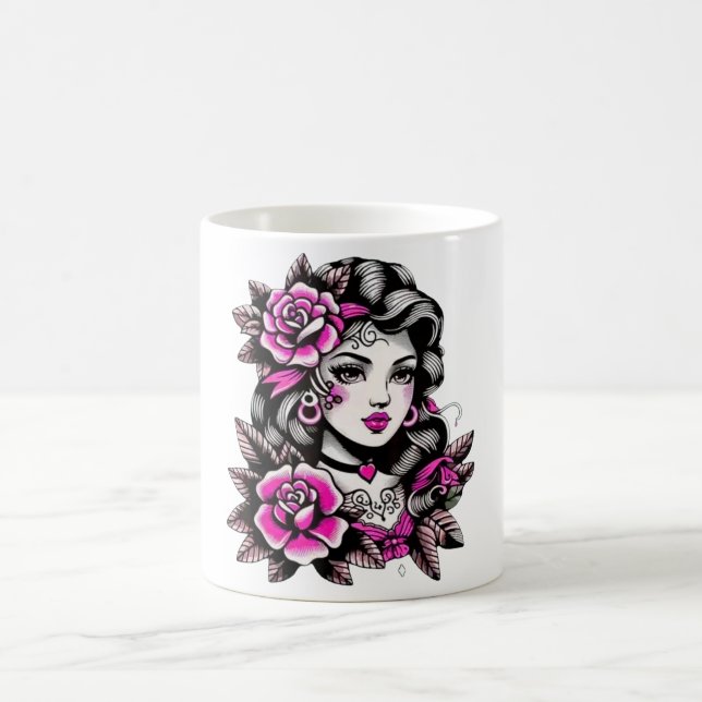Frauen-Rosen-Kaffeetasse Kaffeetasse (Mittel)