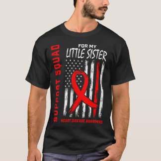 Frauen Roter Little Schwester Herzerkrankung Bewus T-Shirt
