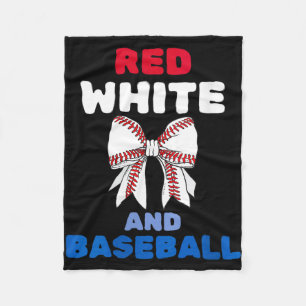 Frauen rotes weißes und Baseball Coquette Schleife Fleecedecke