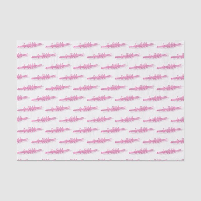 Frauen Ruderrowers Crew Team Wassersport Hot Pnk Seidenpapier (Vorderseite)