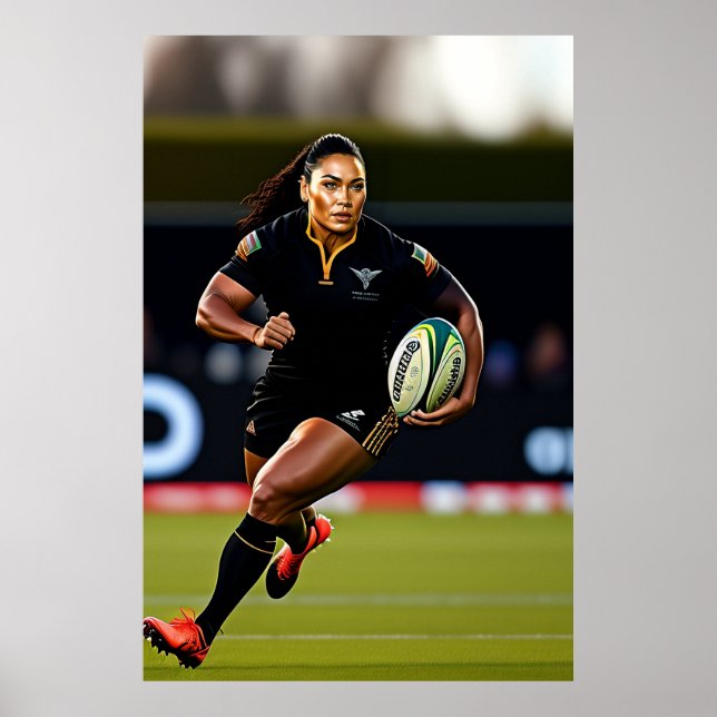 Frauen-Rugby-Kunstdrucke Poster (Vorne)