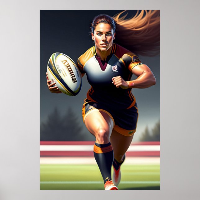 Frauen-Rugby-Kunstdrucke Poster (Vorne)