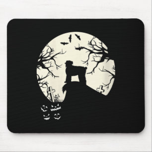 Frauen Russischer Schwarzer Terrier Im Mond Hund Mousepad