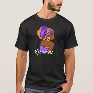 Frauen Sambia sambische Flagge Afrikas ethnisches T-Shirt