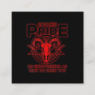 Frauen Satanic Pride Satanismus Pagan Ziege Satan Quadratische Visitenkarte