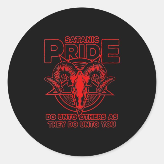 Frauen Satanic Pride Satanismus Pagan Ziege Satan Runder Aufkleber (Vorderseite)