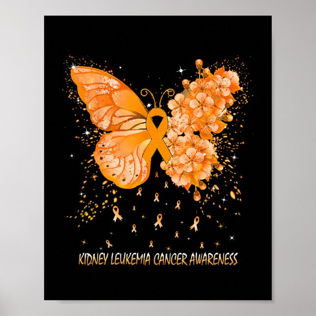 Frauen Schmetterling Leukämie Krebs Bewusstsein Poster (Vorne)