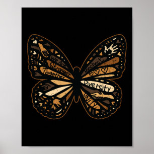 Frauen Schmetterling Schwarze Geschichte Monat Män Poster