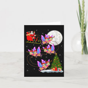 Frauen Schmetterling Weihnachtsmann Schlitten Flie Karte