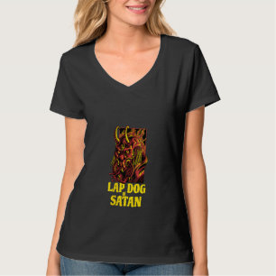 Frauen Schoßhund des Satans Satanische Gehörnte Ma T-Shirt
