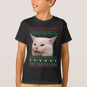 Frauen schreien bei einer Katze, die zu Weihnachte T-Shirt