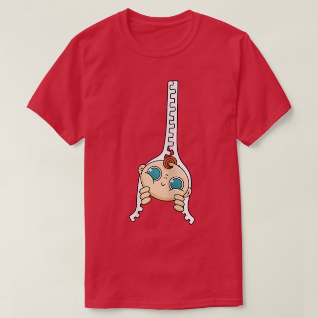 Frauen Schwangerschaft Spaß Mama Zipper Baby Peeki T-Shirt (Design vorne)