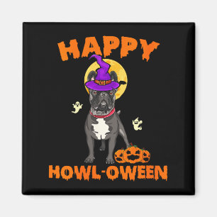 Frauen Schwarz Französische Bulldogge Hexe Kostüm Magnet