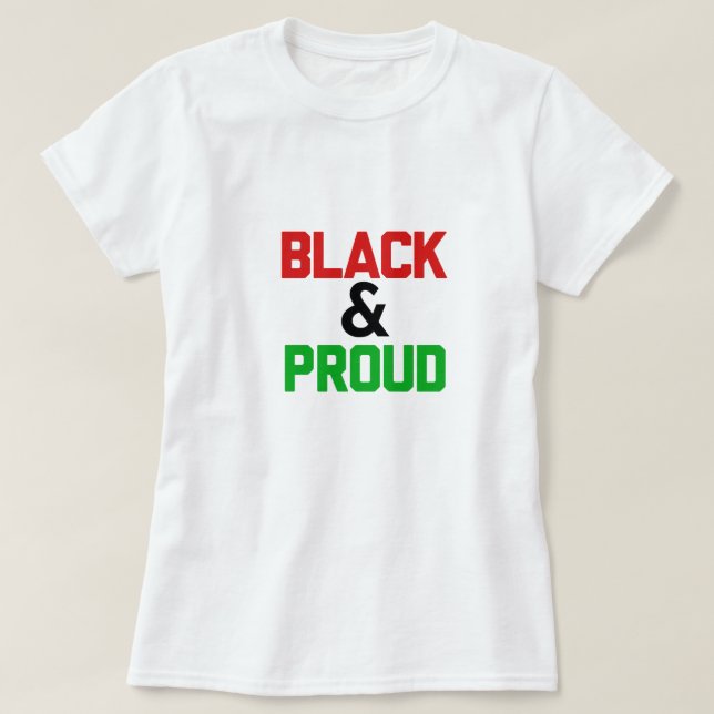 Frauen schwarz und stolz T-Shirt (Design vorne)