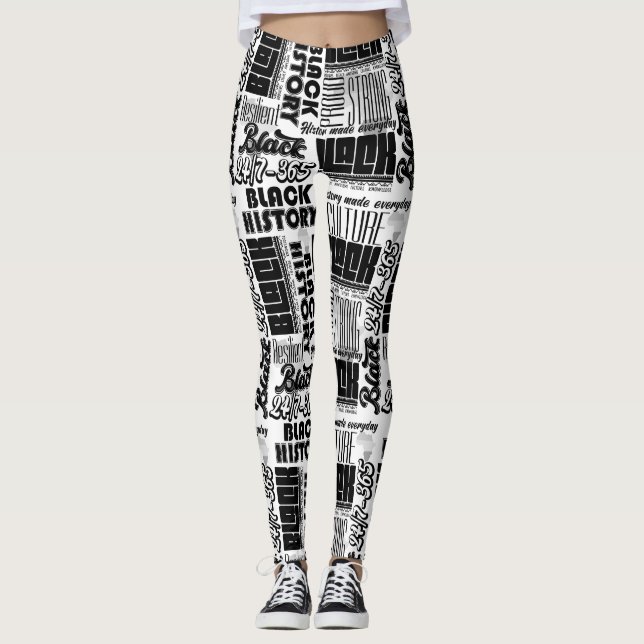 Frauen Schwarze Geschichte Leggings (Vorderseite)