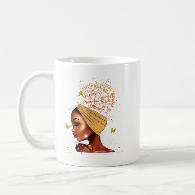 Frauen Schwarze Girl Magic Afro American Melanin N Kaffeetasse (Links)