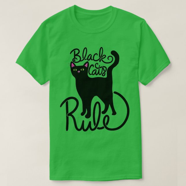 Frauen Schwarze Katzen RULE Spaß Black Cat Mama Ni T-Shirt (Design vorne)