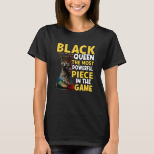 Frauen Schwarze Königin Die mächtigste Schachafrik T-Shirt