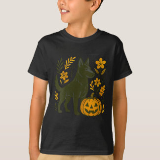 Frauen Schwarzer Deutscher Schäferhund Halloween K T-Shirt